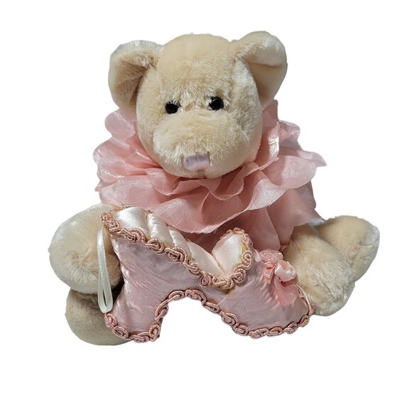 Dan Dee Teddy Bear Ring Holder 9 inch Plush Pink High Heel Jewelry Box - Picture 1 of 7